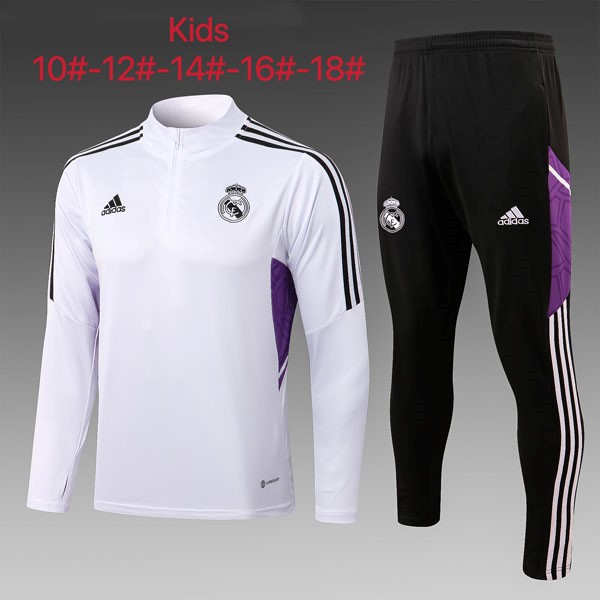 Kinder Trainings-Sweatshirt Real Madrid 2023 Weiß Schwarz